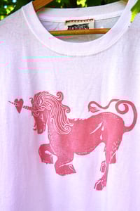 Image 2 of Heartache Unicorn T-Shirt in White XL