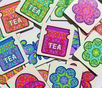 Image 1 of Retro Handmade Wooden Coasters - 4 Designs in 4 Colours
