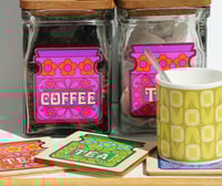 Image 2 of Retro Handmade Wooden Coasters - 4 Designs in 4 Colours