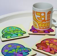 Image 3 of Retro Handmade Wooden Coasters - 4 Designs in 4 Colours