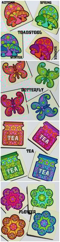 Image 5 of Retro Handmade Wooden Coasters - 4 Designs in 4 Colours