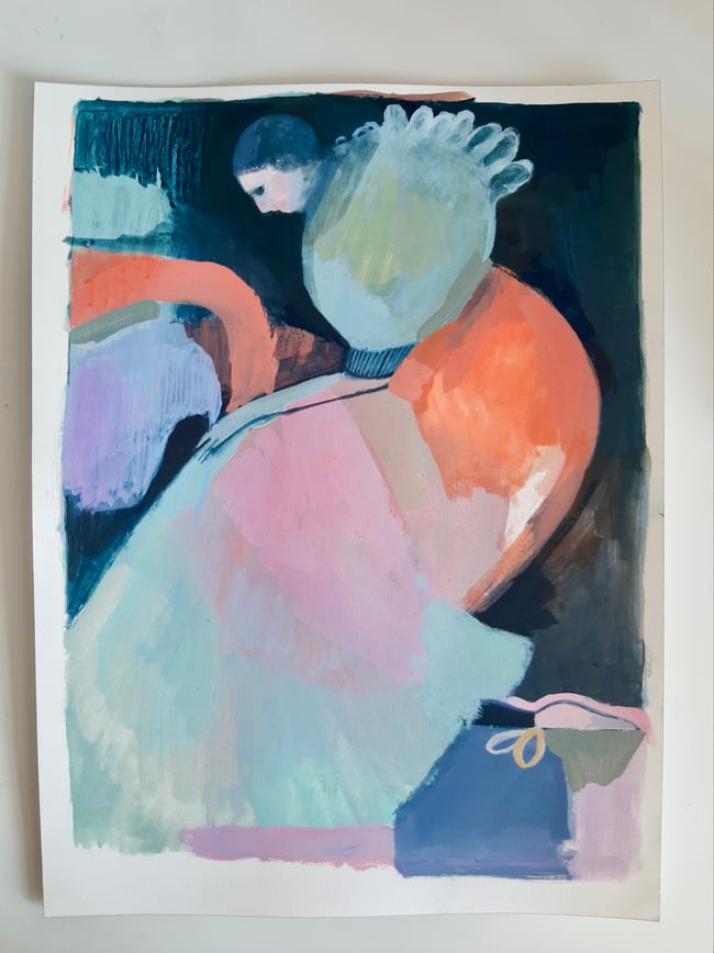 SALE ~ Ballet shoes ~ Original painting on paper