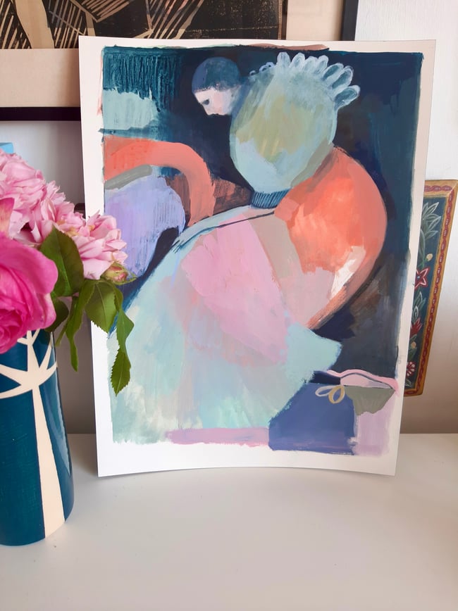 SALE ~ Ballet shoes ~ Original painting on paper