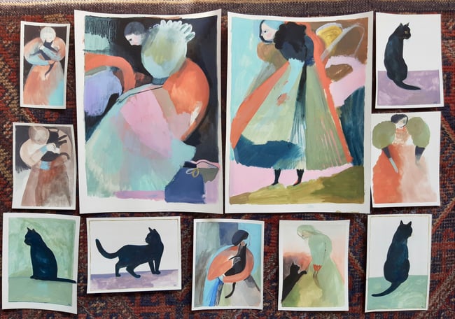 SALE ~ Ballet shoes ~ Original painting on paper