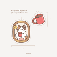 Image 4 of Coffee and Tea Acrylic Keychain with Charm