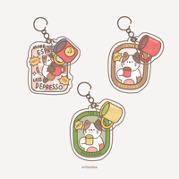 Image 1 of Coffee and Tea Acrylic Keychain with Charm
