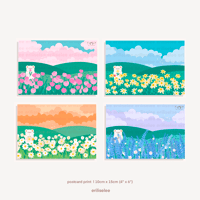 Image 1 of Seasonal Flowers Postcard Print (4 Vers.) 