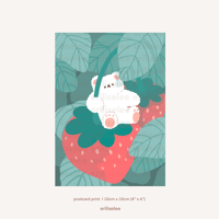 Image 2 of Strawberry Postcard Print (3 Vers.