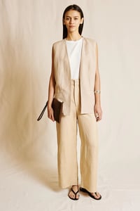 Image 1 of Pantalon Sara Lino Beige ZUBI