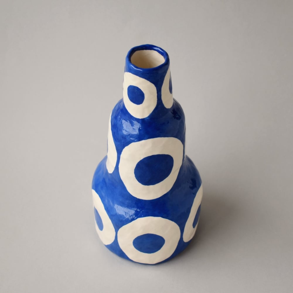 Image of Blue Circle Step Vase