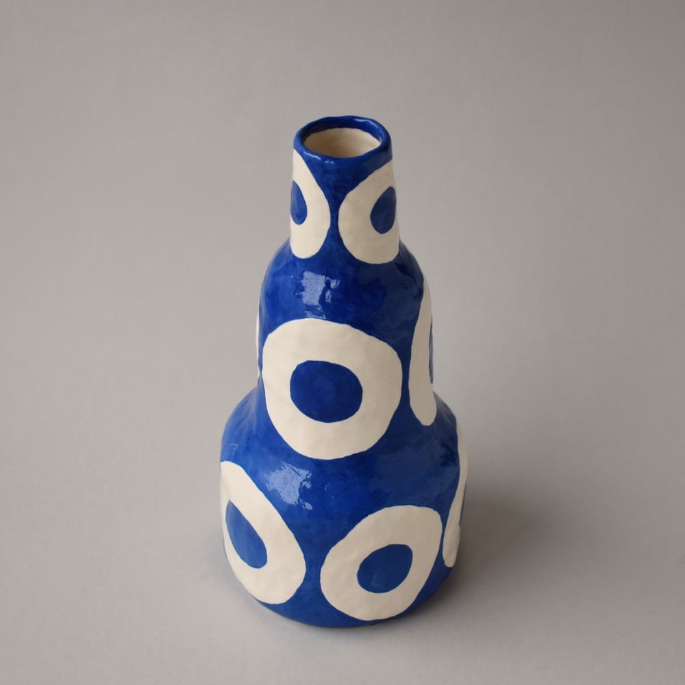 Image of Blue Circle Step Vase