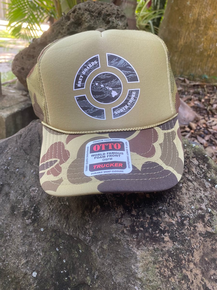 Image of Bret Boards Beige Green Camo Trucker
