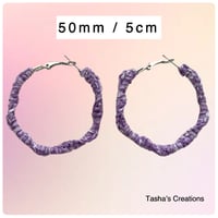 Image 1 of Purple Twisted Hoops 