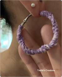 Image 4 of Purple Twisted Hoops 