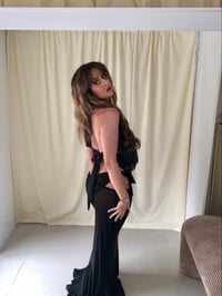 Image 8 of Black Sequin Cowl Drape Halter Top