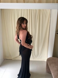 Image 3 of Black Mesh Mermaid Maxi Skirt