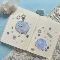 Image 1 of Starry shark sticker & glitter keychain