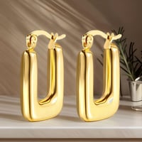 Image 1 of Small U-Shaped Hoop Earrings