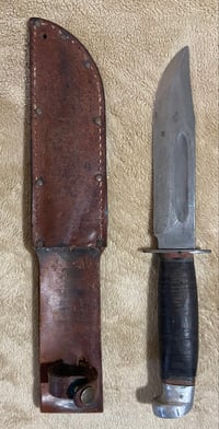 Image 1 of WW2 (USA) 1940s Military Combat Side Knife w/Original Sheath