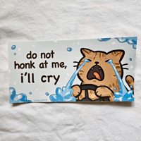 Image 1 of Crying Cat Bumper Sticker