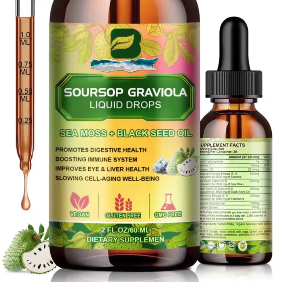 Image of Soursop Bitters w/ Sea Moss, Black Seed, Elderberry, Burdock, & Tumeric