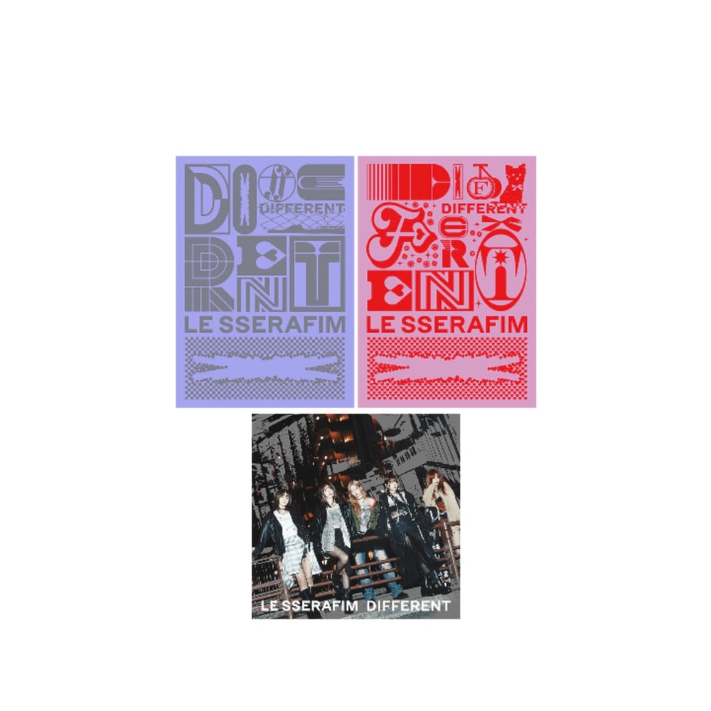 Image of [PRE-ORDER] LE SSERAFIM ‘DIFFERENT’ (Limited Edition A+B + Standard Edition) + Weverse Shop POBs