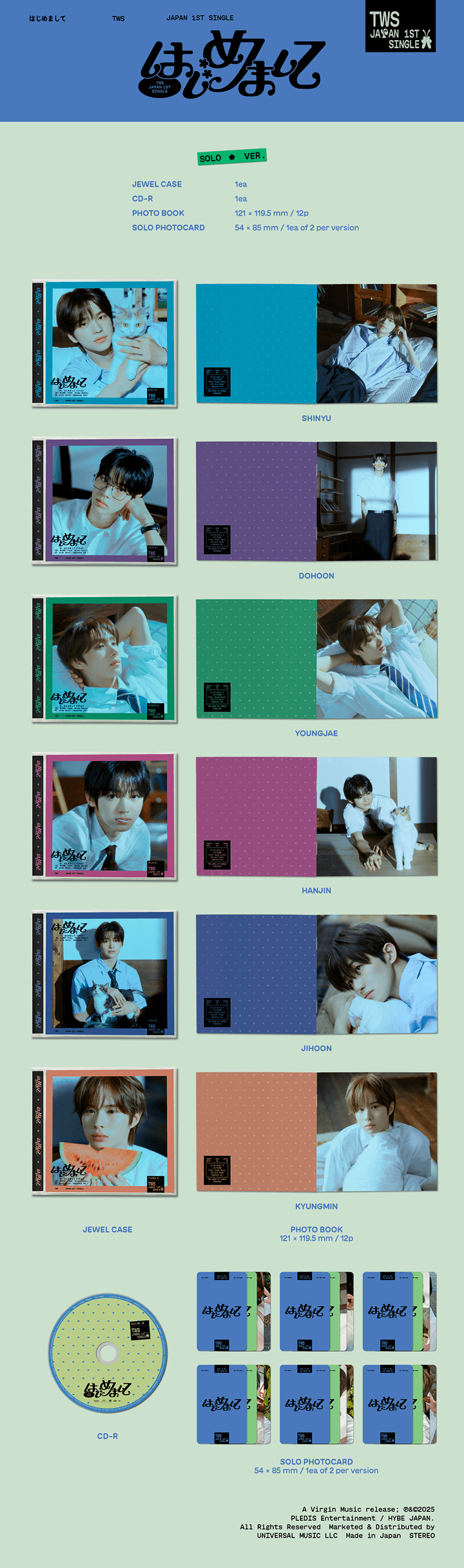 Image of [PRE-ORDER] TWS Japan 1st Single (Solo Jacket) + Weverse Shop POBs