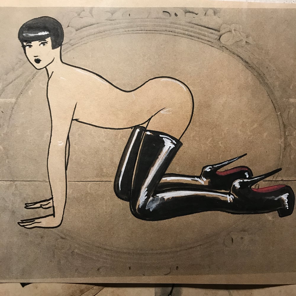 Image of Loulou in tight boots / Loulou et ses cuissardes