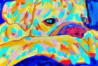 Image 4 of Yellow Dog on Deep Blues 12x16