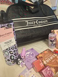 Image 2 of Angelas Custom RESERVED Juicy Couture Fashionista Dome Weekender Makeup Bag Featuring Kuromi 