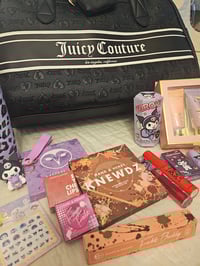 Image 4 of Angelas Custom RESERVED Juicy Couture Fashionista Dome Weekender Makeup Bag Featuring Kuromi 