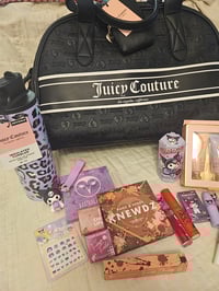Image 6 of Angelas Custom RESERVED Juicy Couture Fashionista Dome Weekender Makeup Bag Featuring Kuromi 