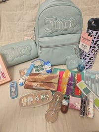 Image 3 of **Double Feature**  Turquoise Juicy Couture Backpack/Shoulder Bag Bundle 