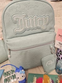 Image 1 of **Double Feature**  Turquoise Juicy Couture Backpack/Shoulder Bag Bundle 