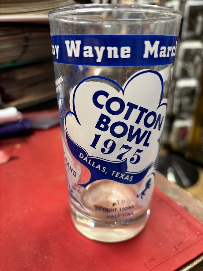 1975 Anthony Wayne Marching Generals Cotton Bowl Commemorative glass