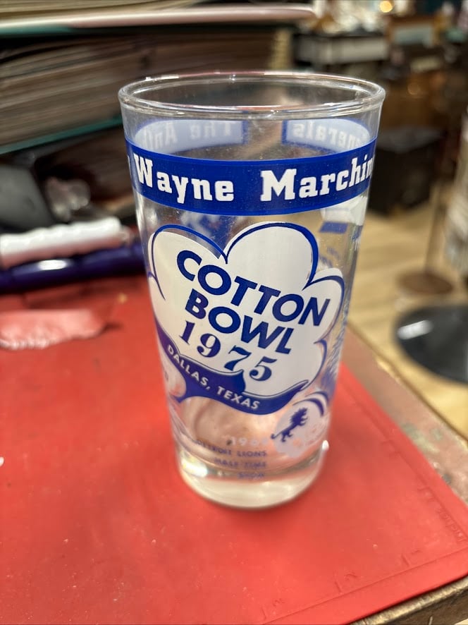 1975 Anthony Wayne Marching Generals Cotton Bowl Commemorative glass 