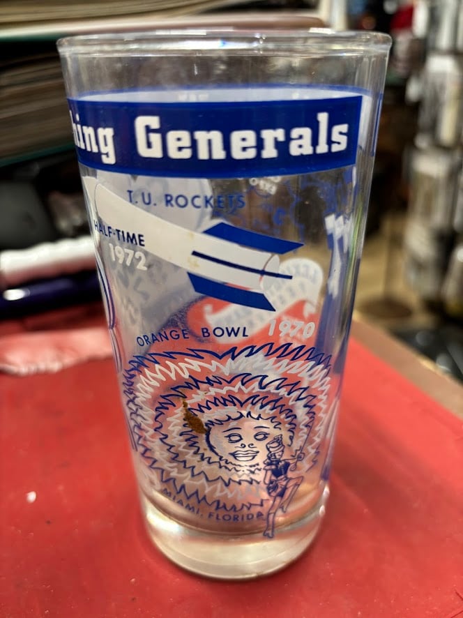1975 Anthony Wayne Marching Generals Cotton Bowl Commemorative glass