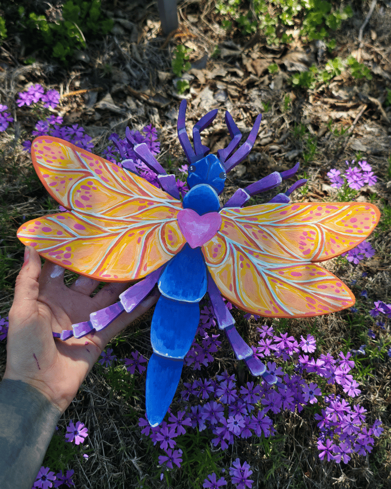 Image of Pretty blue bug wood cutout!