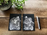 Image 2 of Mini Cat Doodle Drawing by Allie (5" x 7")