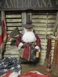 Image 1 of #4... Olde Americana Santa~ Hanging ~ Wool Bag~ 20 in tall!