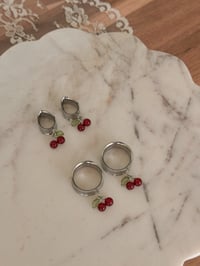Image 1 of Carnelian Cherries (Silver)