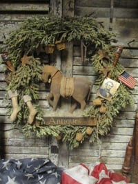 Image 1 of #7... Olde Antiques ~ Horse~ Wreath~ 