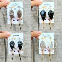 Image 2 of Arrowhead Hoop and Spike Earrings | Hoop and Spike Arrowhead Earrings
