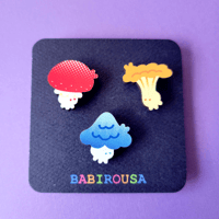 Image 1 of Mushroom Bug Wooden Pin Set
