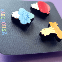 Image 2 of Mushroom Bug Wooden Pin Set