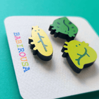 Image 2 of Leaf Bug Wooden Pin Set