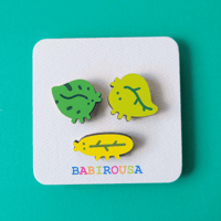 Image 1 of Leaf Bug Wooden Pin Set