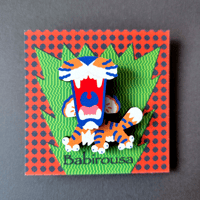 Image 1 of Roaring Tiger Layered Wooden Pin