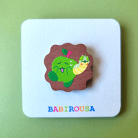 Image 1 of Apple Chia Wooden Pin