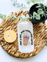 Image 2 of Just a girl who loves iced coffee glass can/ mug
